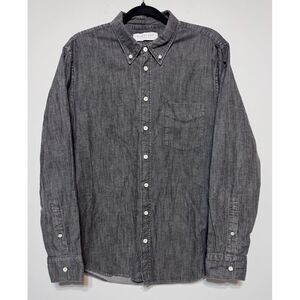 Everlane Denim Button-Down Shirt | Charcoal Grey | Size L | Minimalist Classic
